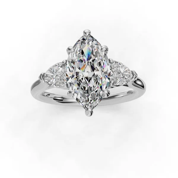 14K White Gold Marquise Engagement Ring Setting Image 4 SVS Fine Jewelry Oceanside, NY