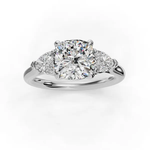 14K White Gold Cushion Engagement Ring Setting Image 4 SVS Fine Jewelry Oceanside, NY