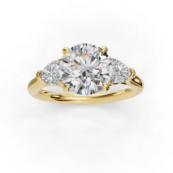 14K Yellow Gold Round Engagement Ring Setting Image 4 SVS Fine Jewelry Oceanside, NY