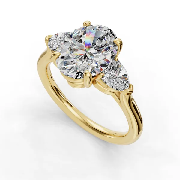 14K Yellow Gold Oval Engagement Ring Setting SVS Fine Jewelry Oceanside, NY