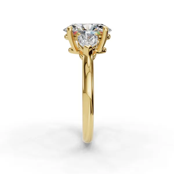 14K Yellow Gold Oval Engagement Ring Setting Image 3 SVS Fine Jewelry Oceanside, NY