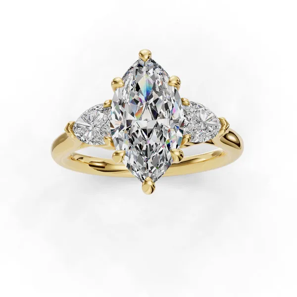 14K Yellow Gold Marquise Engagement Ring Setting Image 4 SVS Fine Jewelry Oceanside, NY