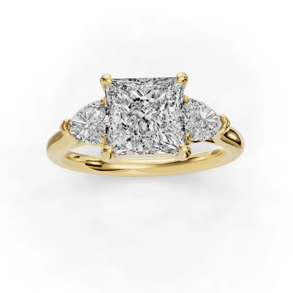 14K Yellow Gold Princess Engagement Ring Setting Image 4 SVS Fine Jewelry Oceanside, NY