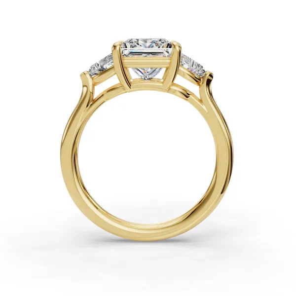 14K Yellow Gold Princess Engagement Ring Setting Image 2 SVS Fine Jewelry Oceanside, NY