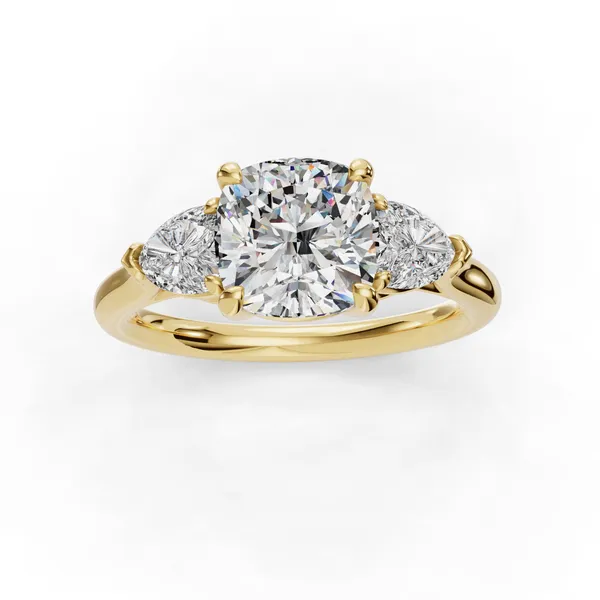 14K Yellow Gold Cushion Engagement Ring Setting Image 4 SVS Fine Jewelry Oceanside, NY