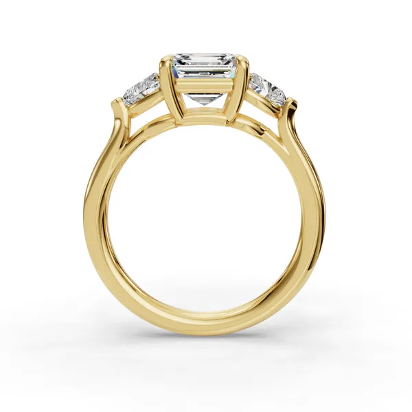 14K Yellow Gold Asscher Engagement Ring Setting Image 2 SVS Fine Jewelry Oceanside, NY