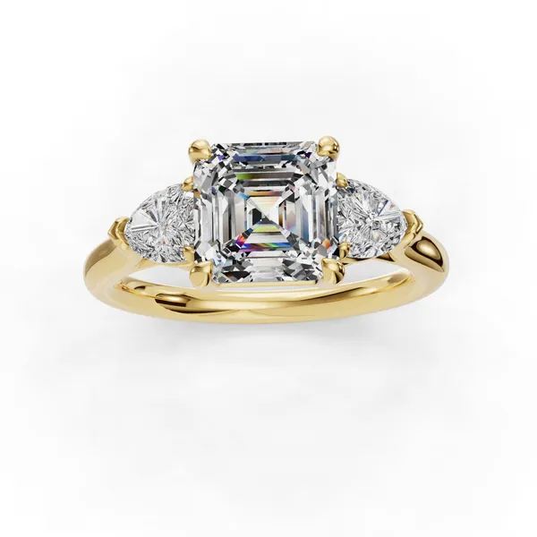 14K Yellow Gold Asscher Engagement Ring Setting Image 4 SVS Fine Jewelry Oceanside, NY