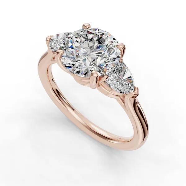 18K Rose Gold Round Engagement Ring Setting SVS Fine Jewelry Oceanside, NY