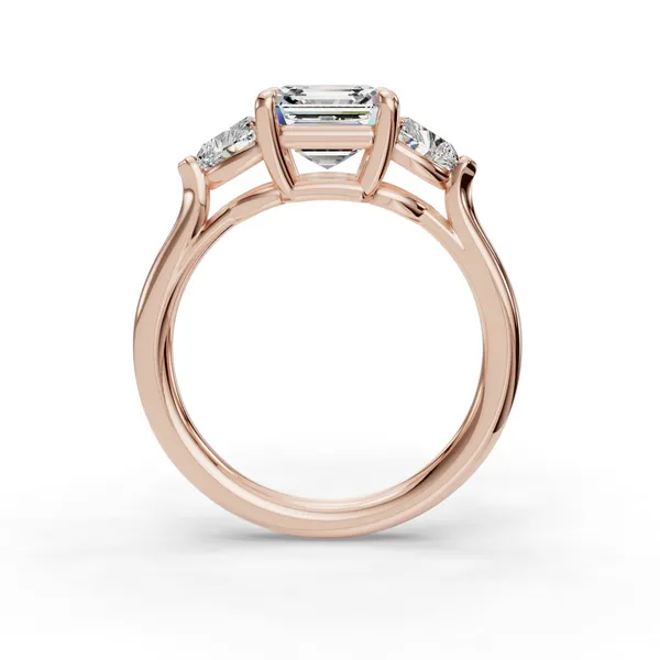18K Rose Gold Asscher Engagement Ring Setting Image 2 SVS Fine Jewelry Oceanside, NY