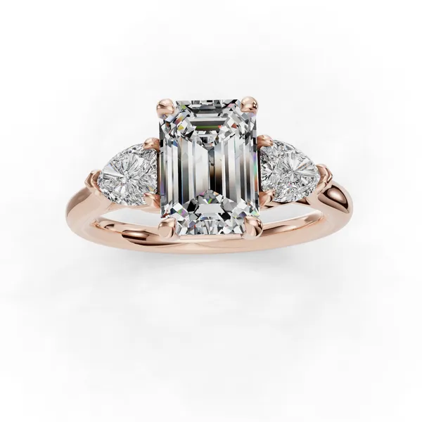 18K Rose Gold Emerald Engagement Ring Setting Image 4 SVS Fine Jewelry Oceanside, NY