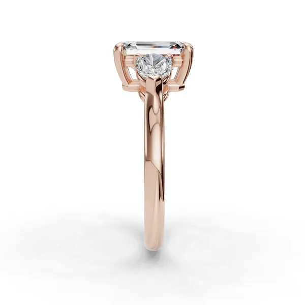 18K Rose Gold Emerald Engagement Ring Setting Image 3 SVS Fine Jewelry Oceanside, NY