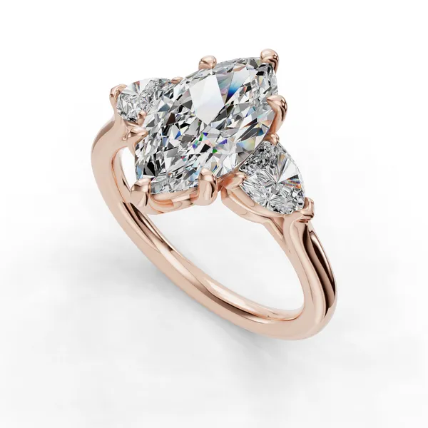 18K Rose Gold Marquise Engagement Ring Setting SVS Fine Jewelry Oceanside, NY