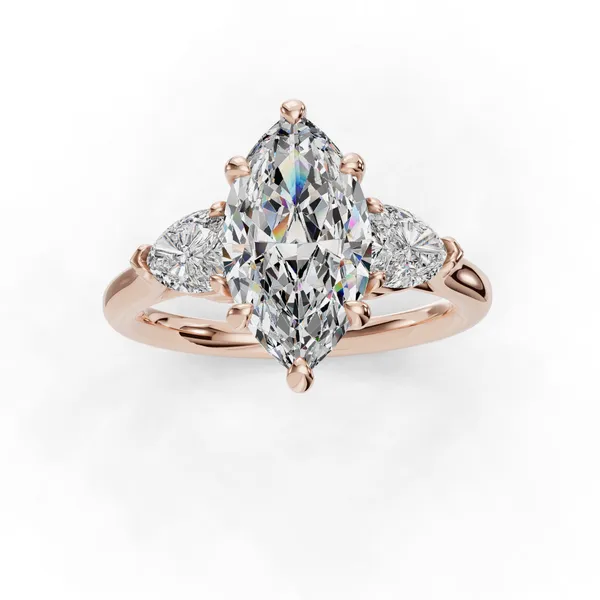 18K Rose Gold Marquise Engagement Ring Setting Image 4 SVS Fine Jewelry Oceanside, NY