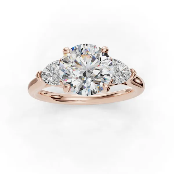 18K Rose Gold Round Engagement Ring Setting Image 4 SVS Fine Jewelry Oceanside, NY