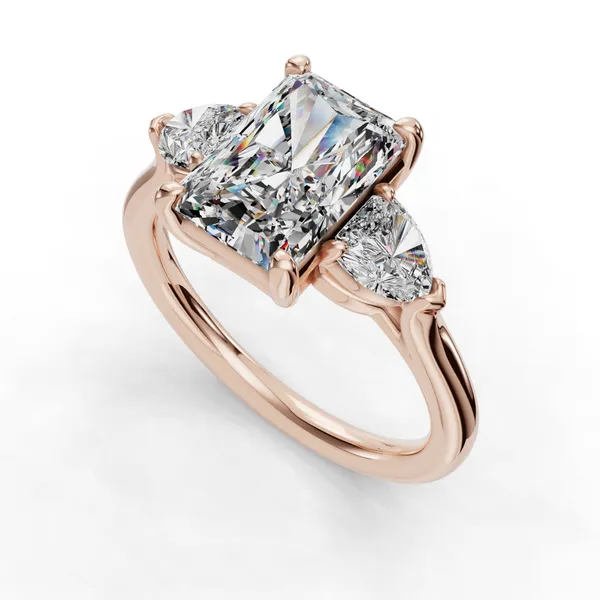 18K Rose Gold Radiant Engagement Ring Setting SVS Fine Jewelry Oceanside, NY