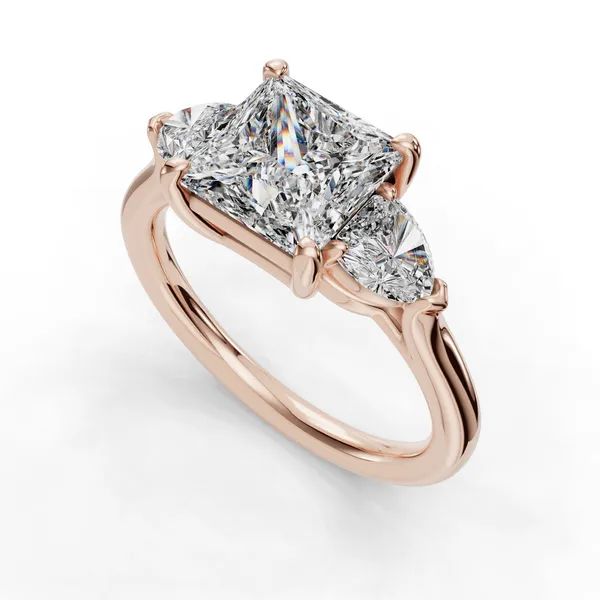 18K Rose Gold Princess Engagement Ring Setting SVS Fine Jewelry Oceanside, NY