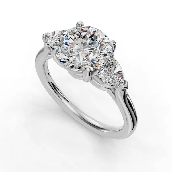 18K White Gold Round Engagement Ring Setting SVS Fine Jewelry Oceanside, NY