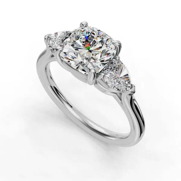 18K White Gold Cushion Engagement Ring Setting SVS Fine Jewelry Oceanside, NY