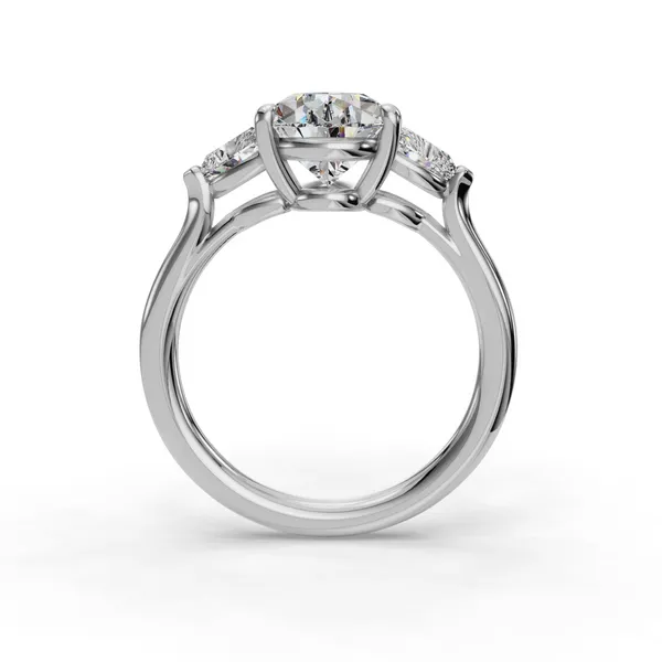 18K White Gold Pear Engagement Ring Setting Image 2 SVS Fine Jewelry Oceanside, NY