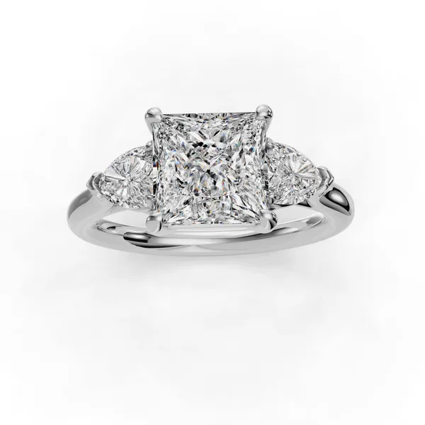 18K White Gold Princess Engagement Ring Setting Image 4 SVS Fine Jewelry Oceanside, NY