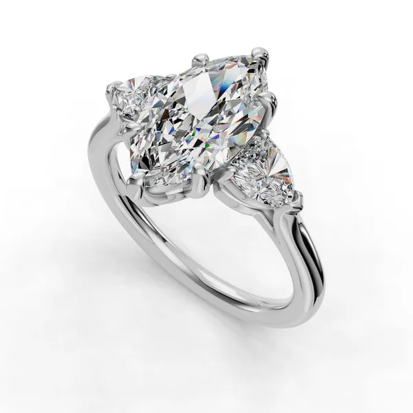 18K White Gold Marquise Engagement Ring Setting SVS Fine Jewelry Oceanside, NY