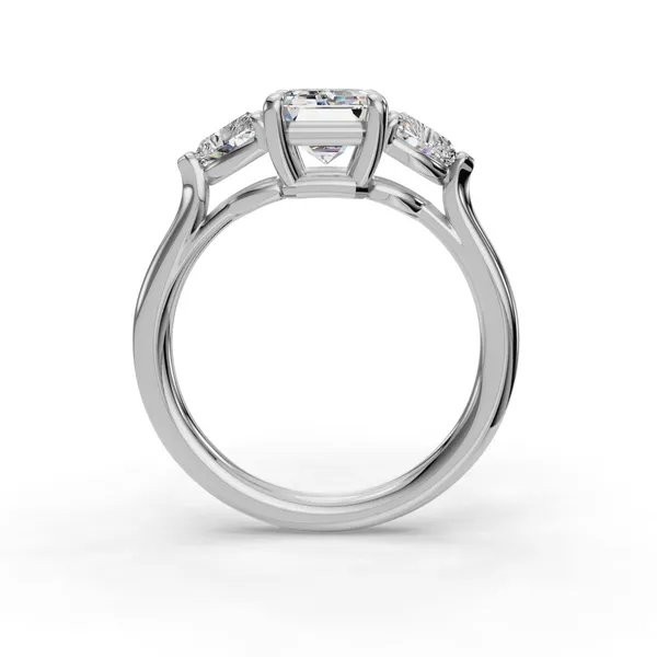 18K White Gold Emerald Engagement Ring Setting Image 2 SVS Fine Jewelry Oceanside, NY