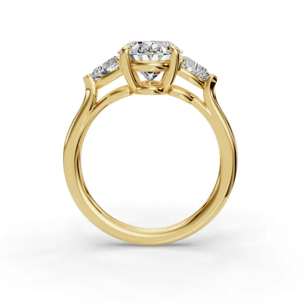 18K Yellow Gold Oval Engagement Ring Setting Image 2 SVS Fine Jewelry Oceanside, NY