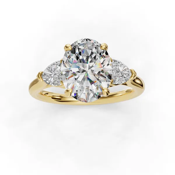 18K Yellow Gold Oval Engagement Ring Setting Image 4 SVS Fine Jewelry Oceanside, NY