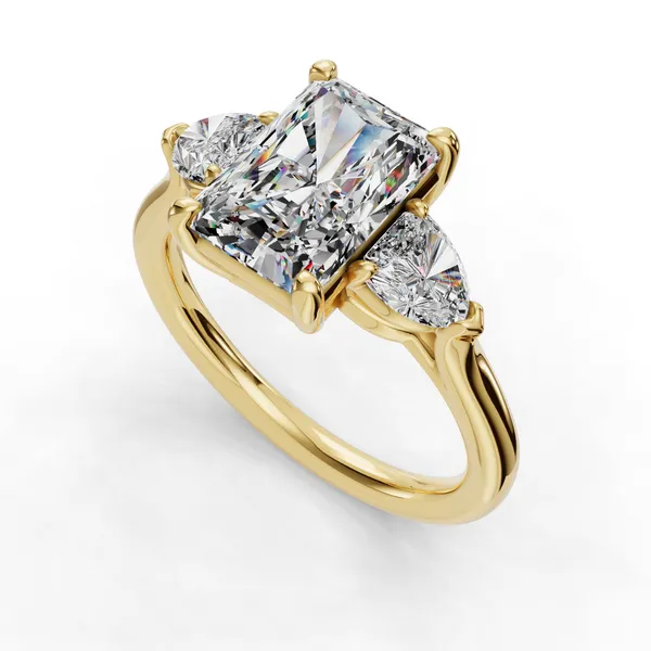 18K Yellow Gold Radiant Engagement Ring Setting SVS Fine Jewelry Oceanside, NY