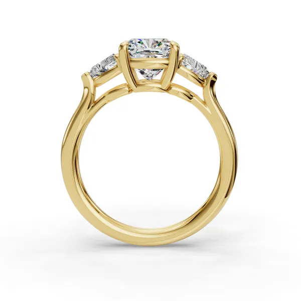 18K Yellow Gold Cushion Engagement Ring Setting Image 2 SVS Fine Jewelry Oceanside, NY