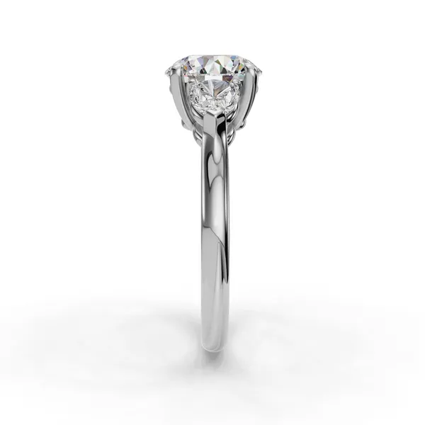 Platinum Round Engagement Ring Setting Image 3 SVS Fine Jewelry Oceanside, NY