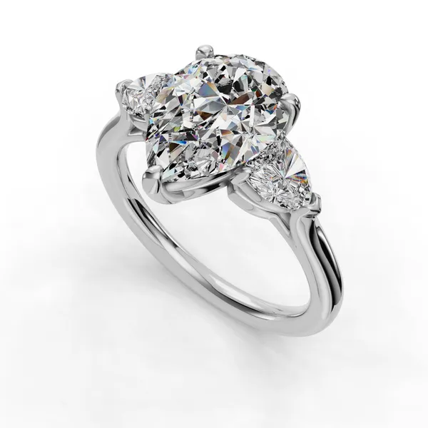 Platinum Pear Engagement Ring Setting SVS Fine Jewelry Oceanside, NY