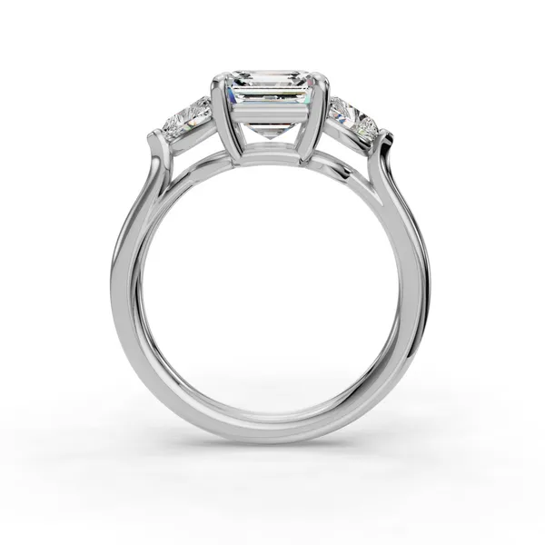 Platinum Asscher Engagement Ring Setting Image 2 SVS Fine Jewelry Oceanside, NY