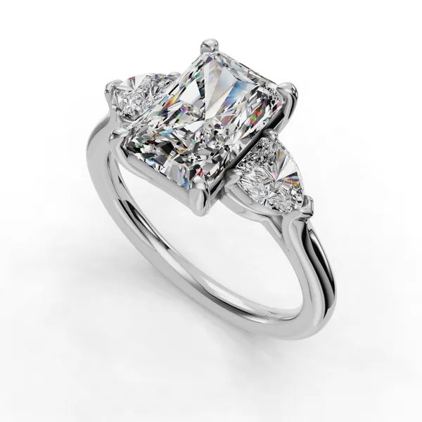 Platinum Radiant Engagement Ring Setting SVS Fine Jewelry Oceanside, NY