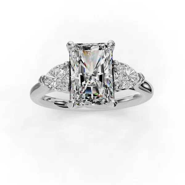 Platinum Radiant Engagement Ring Setting Image 4 SVS Fine Jewelry Oceanside, NY