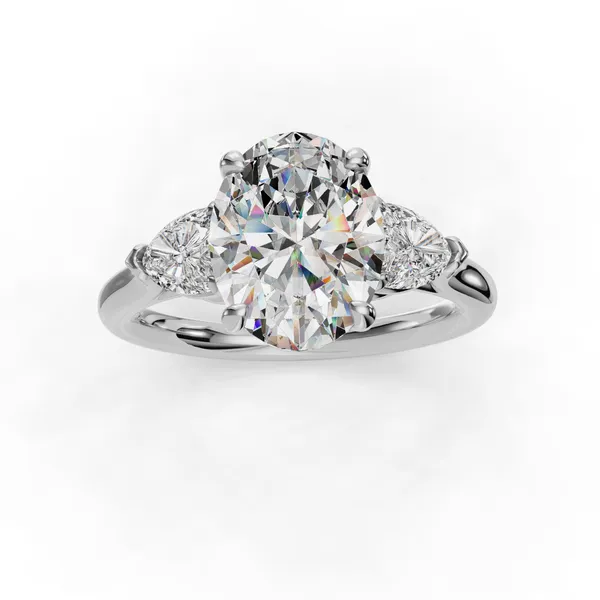 Platinum Oval Engagement Ring Setting Image 4 SVS Fine Jewelry Oceanside, NY