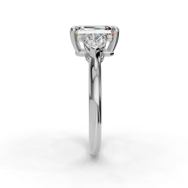 Platinum Emerald Engagement Ring Setting Image 3 SVS Fine Jewelry Oceanside, NY