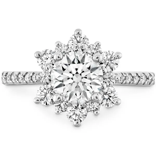 Delight Lady Di Halo Engagement Ring with Diamond Band Valentine's Fine Jewelry Dallas, PA