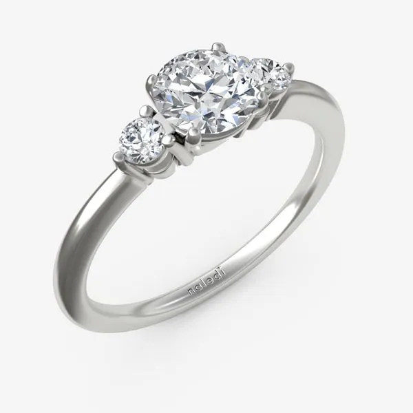 Linda Three Stone & Side Stone Segner's Jewelers Fredericksburg, TX