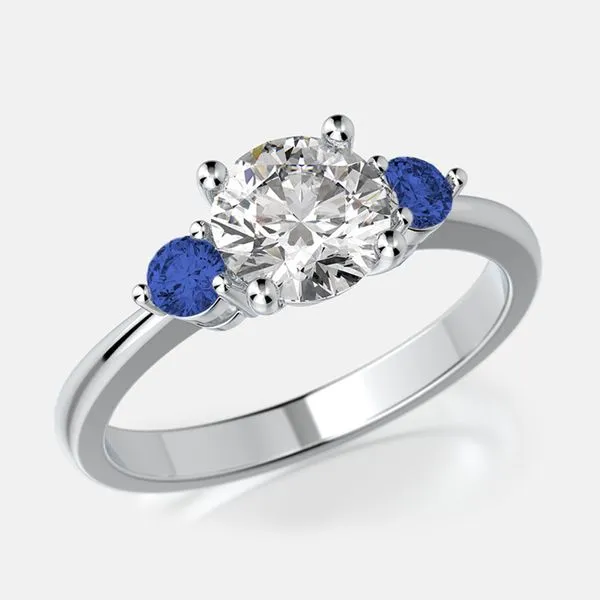 Madeline Three Stone & Side Stone Becky Beck's Jewelry DeKalb, IL