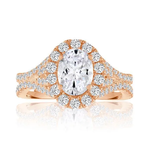 Twisting Split Oval Halo Engagement Ring Ambassador Diamond Jewelers Tucson, AZ