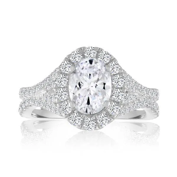 Twisting Split Oval Halo Engagement Ring Ambassador Diamond Jewelers Tucson, AZ