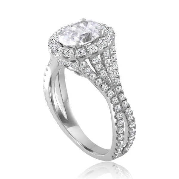 Twisting Split Oval Halo Engagement Ring Image 2 Ambassador Diamond Jewelers Tucson, AZ