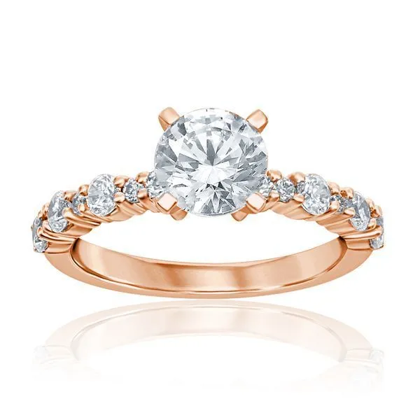 Round Diamond Alternating Size Semi Mount Engagement Ring Ambassador Diamond Jewelers Tucson, AZ