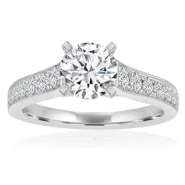 Round Diamond Bead Set Graduated Setting Ambassador Diamond Jewelers Tucson, AZ