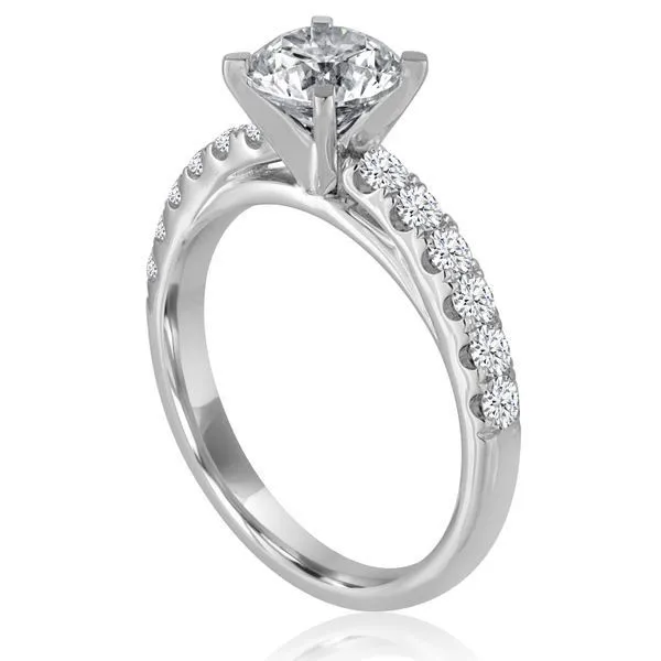 Round Diamond Split Prong Cathedral Setting Image 2 Ambassador Diamond Jewelers Tucson, AZ