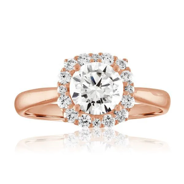 Cushion Plain Shank Halo Engagement Ring Barnett Jewelers Jacksonville, FL
