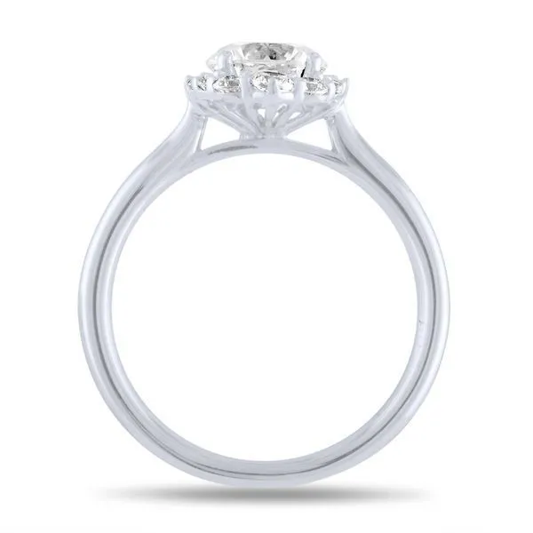 Cushion Plain Shank Accented Halo Image 2 Ambassador Diamond Jewelers Tucson, AZ