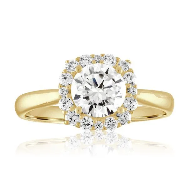 Cushion Plain Shank Accented Halo Ambassador Diamond Jewelers Tucson, AZ