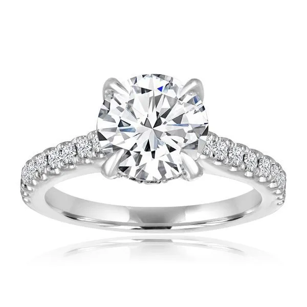 Round Diamond Cathedral Setting Ambassador Diamond Jewelers Tucson, AZ